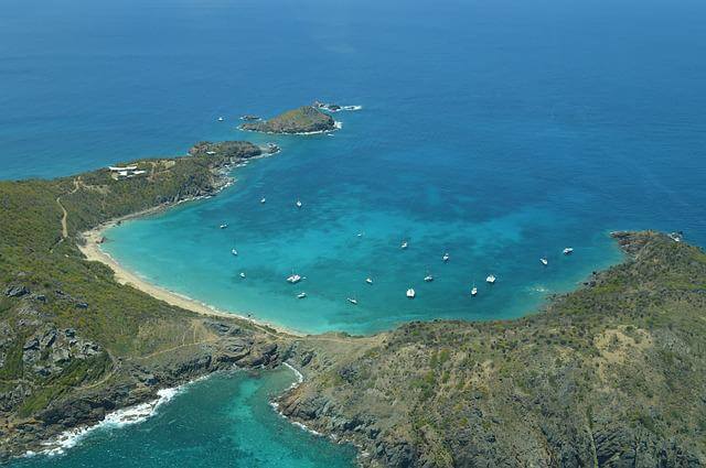 A view of St Barts coastline.