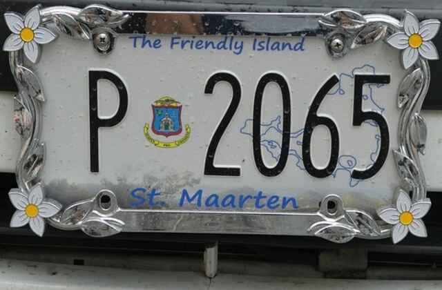 A St. Maarten car license plate.
