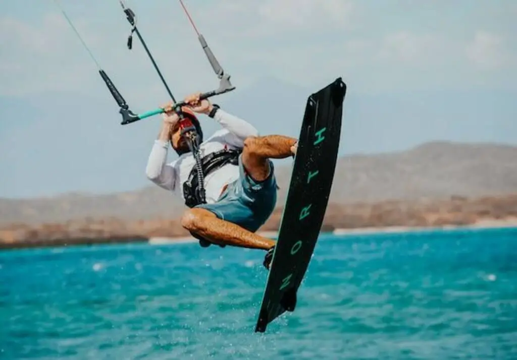 A person Kitesurfing