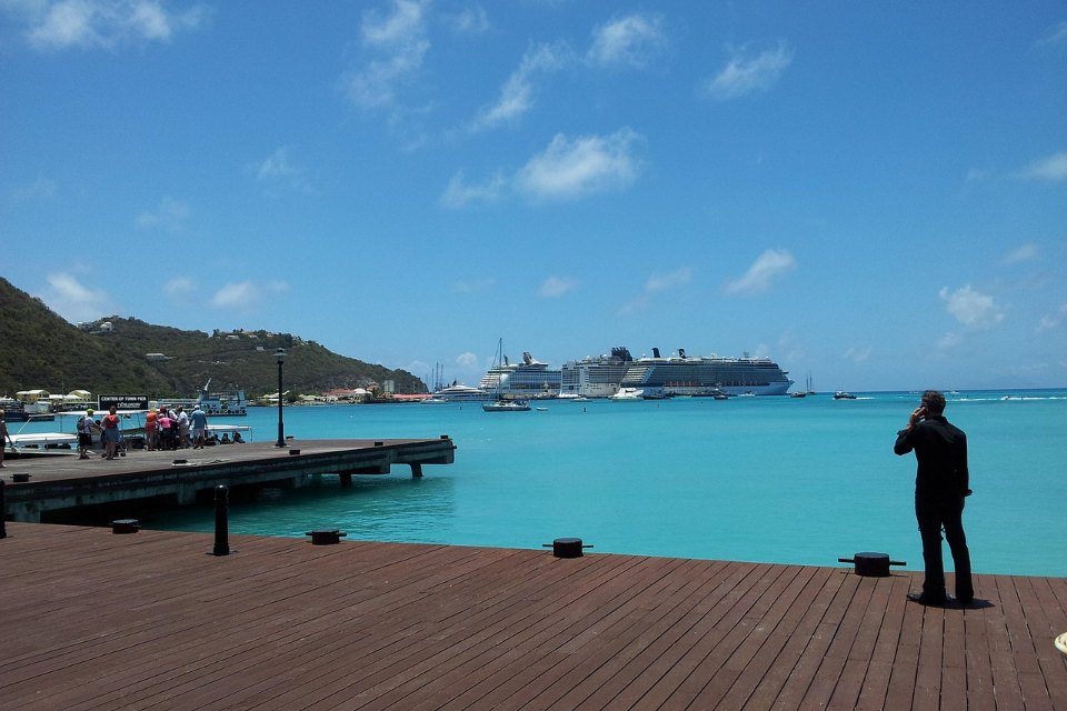 A view of the St. Maarten cruise port.