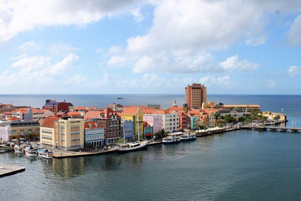 An aerial view of Curaçao.