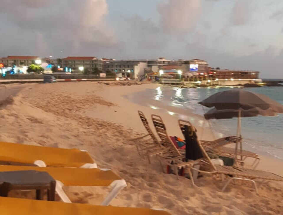 A glimpse of Maho Beach at dusk.