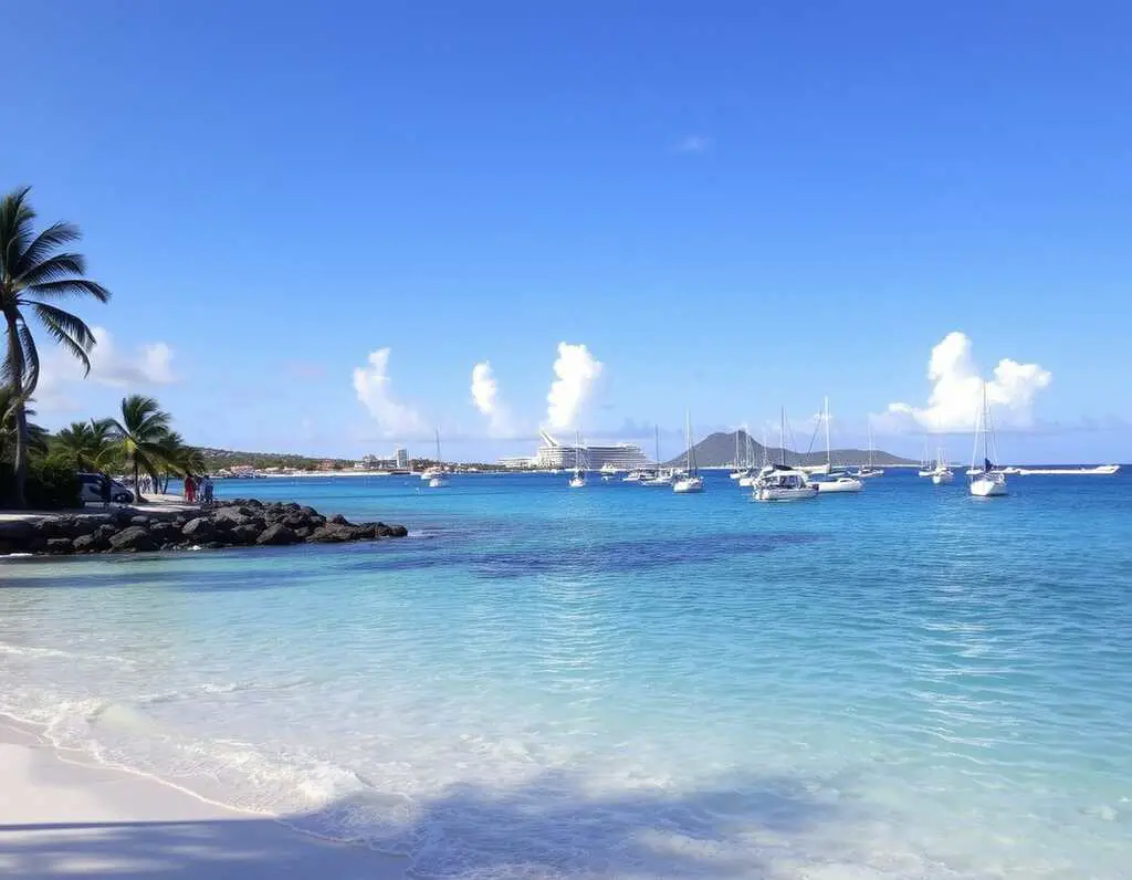 A serene and picturesque Simpson Bay Beach in St. Maarten