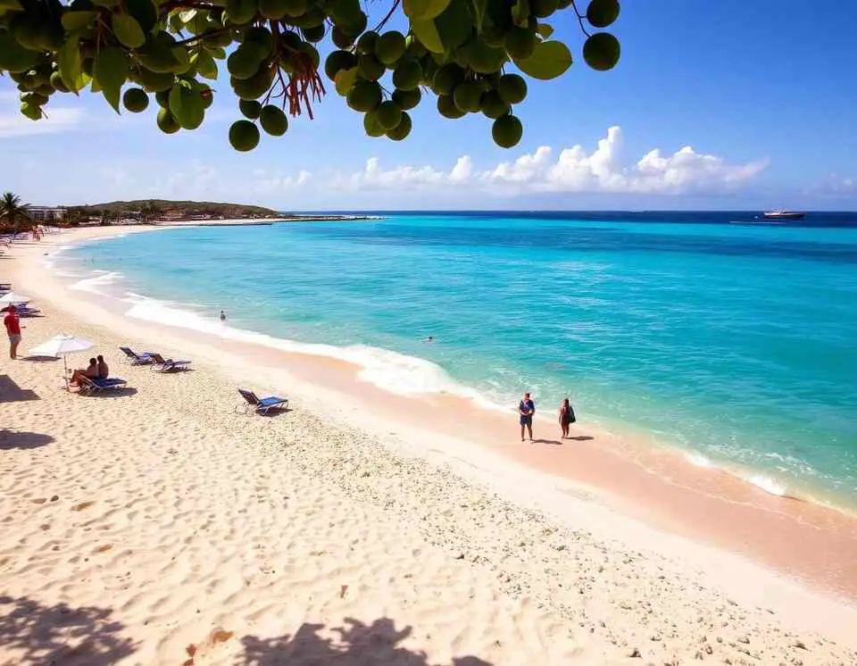 A tranquil view of Maho Beach in St. Maarten