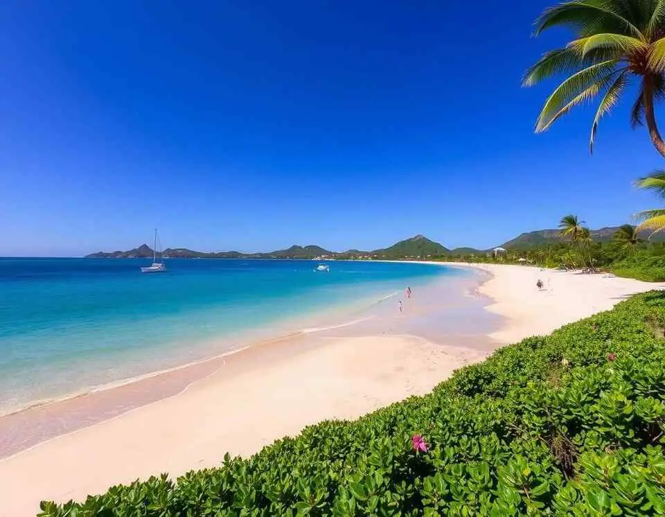 Happy Bay Beach, located on the French side of St. Martin.