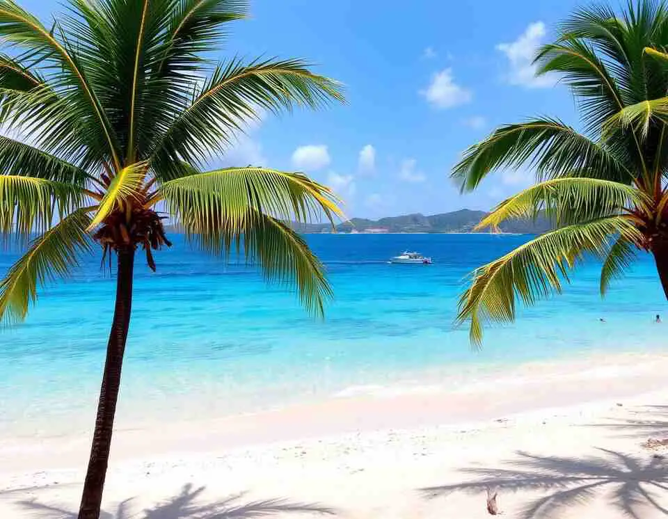 A breathtaking view of a pristine beach in St. Maarten/St. Martin. 