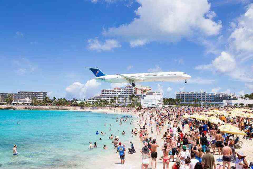 A photo of Maho Beach St. Maarten.